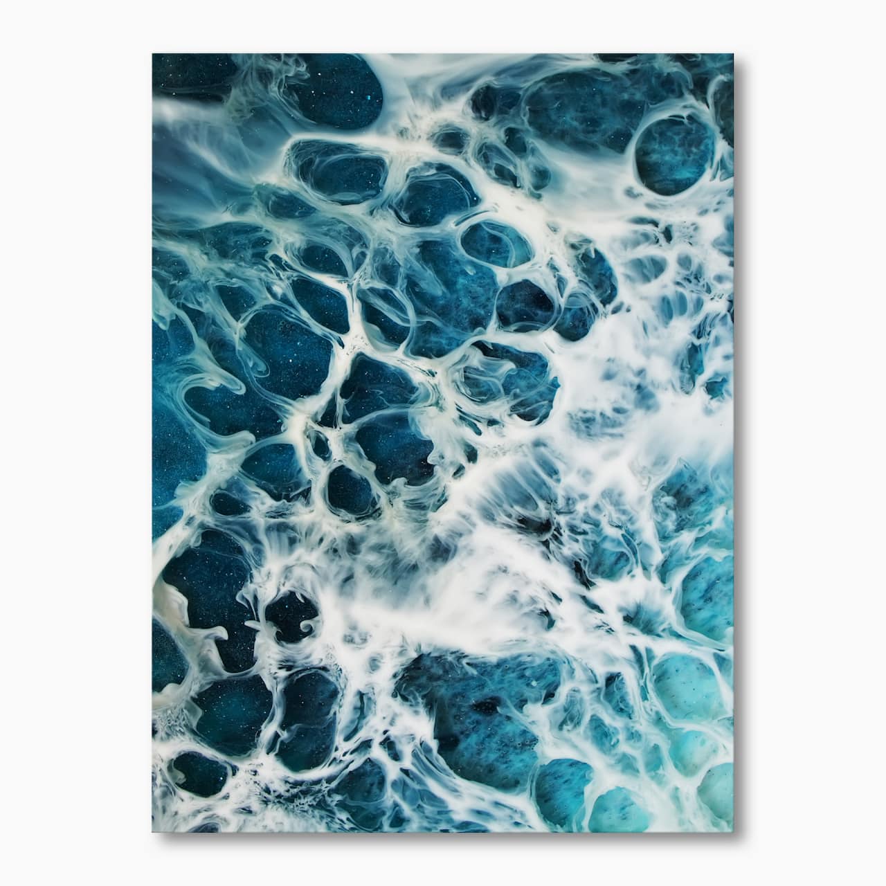 Designart - Waves Epoxy ResIn Art IV - Modern & Contemporary Canvas Wall Art Print
